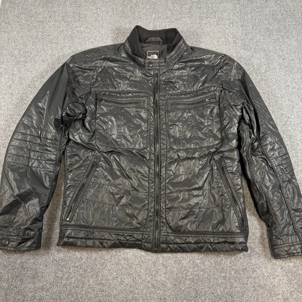 The North Face Mack Moto Jacket Mens 2XL Black  Motorcycle Nylon Quilted Outdoor